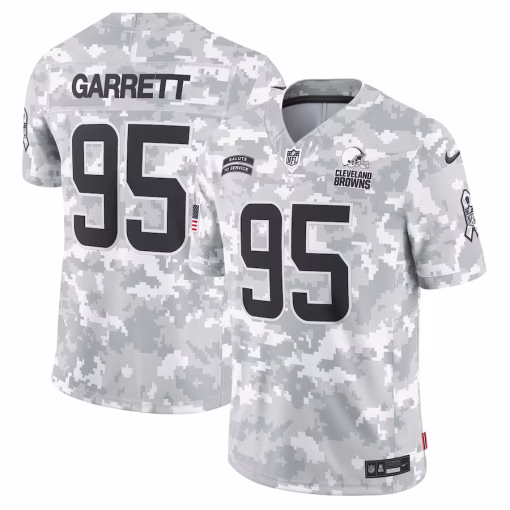 Myles Garrett Cleveland Browns Nike 2024 Salute to Service Limited Jersey – Arctic Camo