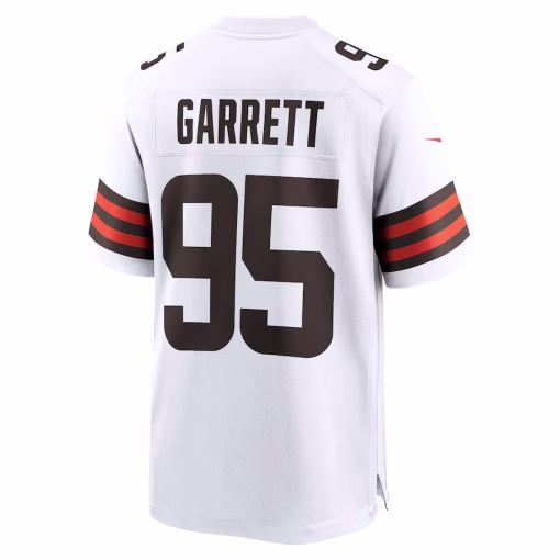 Myles Garrett Cleveland Browns Nike Away Game Jersey – White - Image 3
