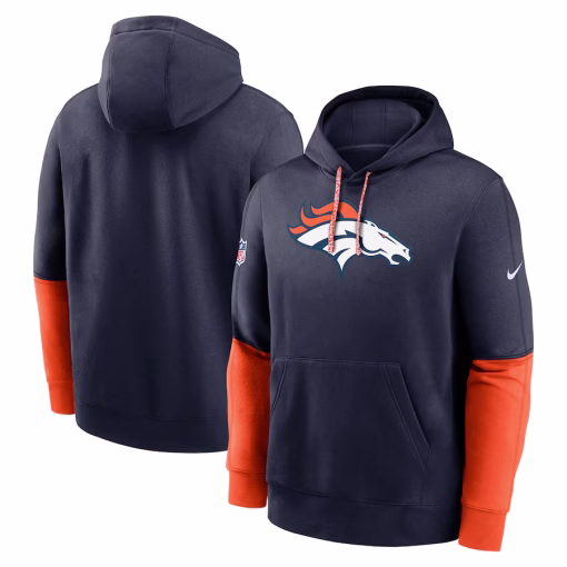 Denver Broncos Nike 2024 Sideline Club Pullover Hoodie – Navy