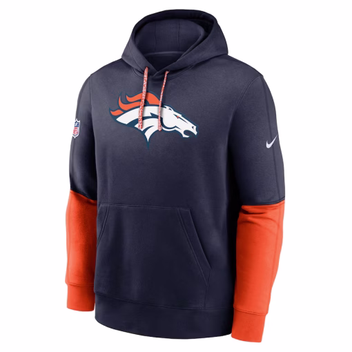 Denver Broncos Nike 2024 Sideline Club Pullover Hoodie – Navy - Image 2
