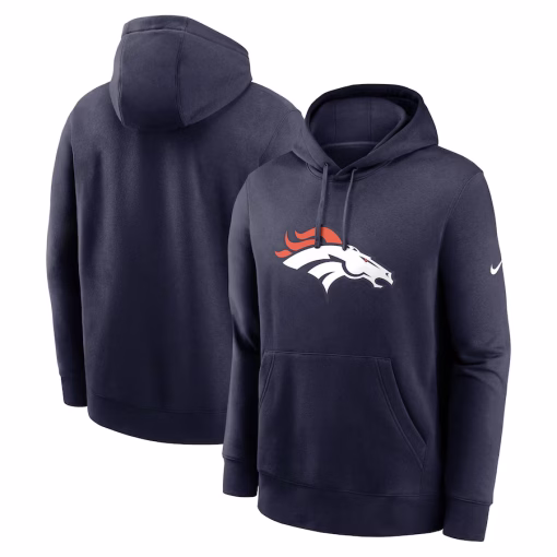 Denver Broncos Nike Club Logo Pullover Hoodie – Navy