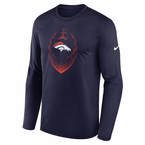 Denver Broncos Nike Legend Icon Long Sleeve T-Shirt – Navy - Image 2