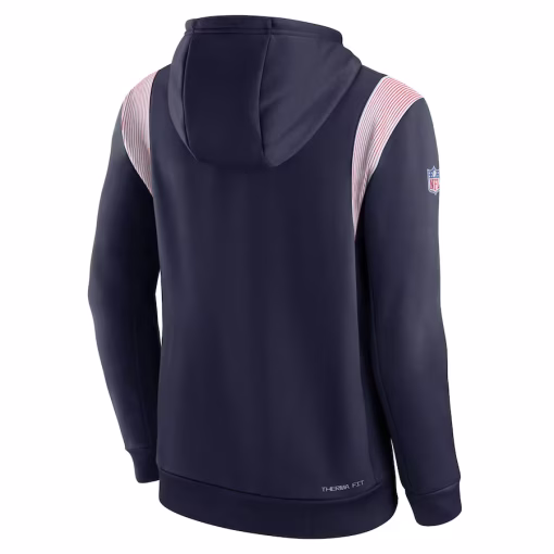 Denver Broncos Nike Sideline Athletic Stack Performance Pullover Hoodie – Navy - Image 3