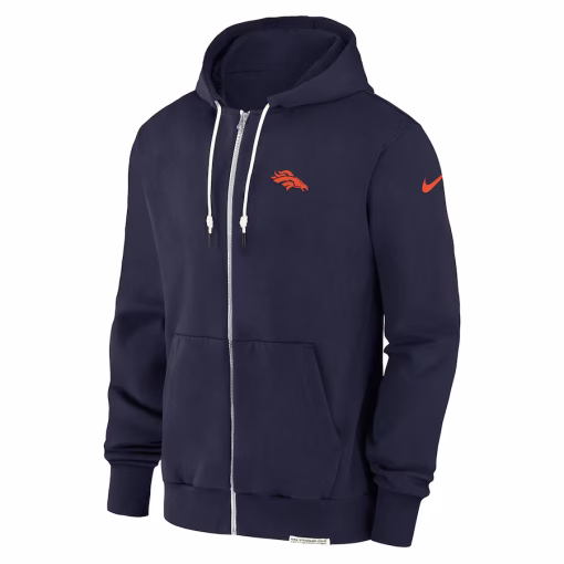 Denver Broncos Nike Sideline Performance Full-Zip Hoodie Jacket – Navy - Image 2
