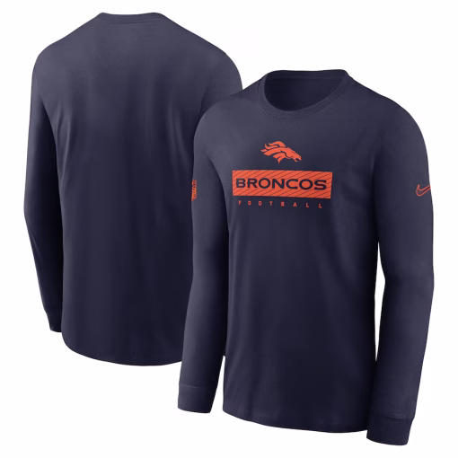 Denver Broncos Nike Sideline Performance Long Sleeve T-Shirt – Navy