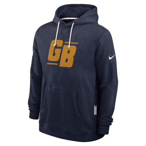 Green Bay Packers Nike The 1923 Classic Sideline Dri-FIT Pullover Hoodie – Navy - Image 4