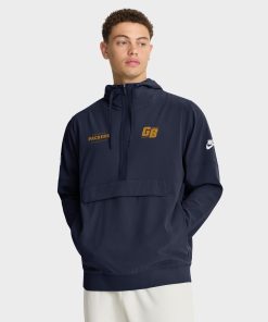 Green Bay Packers Nike The 1923 Classic Sideline Half-Zip Anorak Jacket – Navy