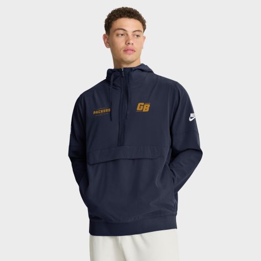 Green Bay Packers Nike The 1923 Classic Sideline Half-Zip Anorak Jacket – Navy
