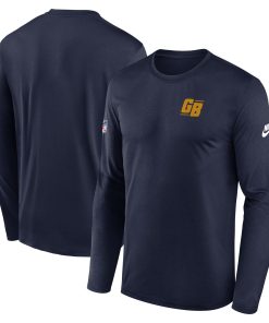 Green Bay Packers Nike The 1923 Classic Sideline Logo Dri-FIT Long Sleeve Legend T-Shirt – Navy