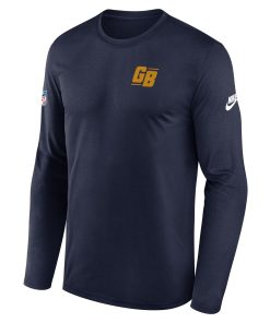 Alternative view of Green Bay Packers Nike The 1923 Classic Sideline Logo Dri-FIT Long Sleeve Legend T-Shirt – Navy