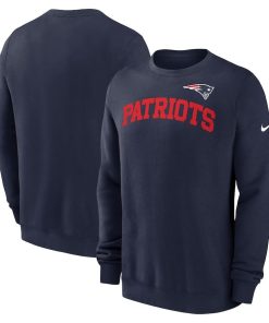 New England Patriots Nike Club Pullover Sweatshirt – Navy