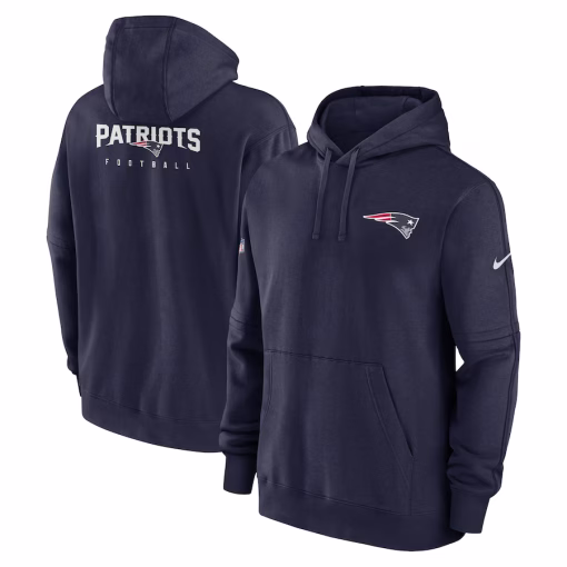 New England Patriots Nike Sideline Club Fleece Pullover Hoodie – Navy