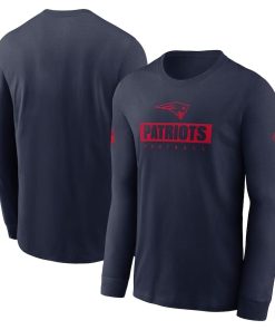 New England Patriots Nike Sideline Performance Long Sleeve T-Shirt – Navy