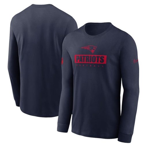 New England Patriots Nike Sideline Performance Long Sleeve T-Shirt – Navy