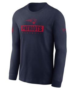 Alternative view of New England Patriots Nike Sideline Performance Long Sleeve T-Shirt – Navy