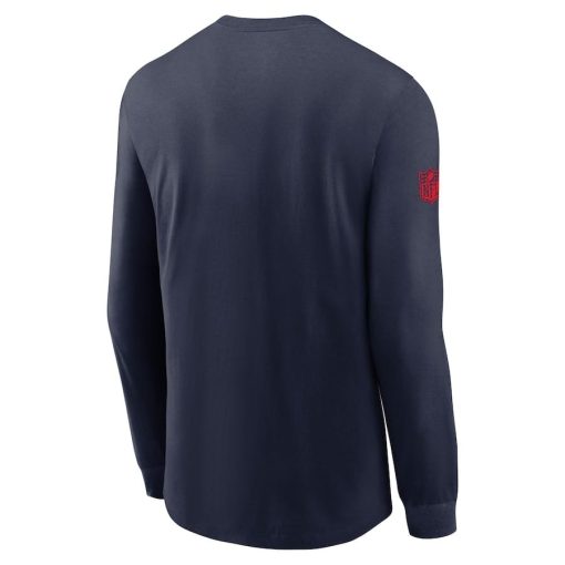 New England Patriots Nike Sideline Performance Long Sleeve T-Shirt – Navy - Image 3