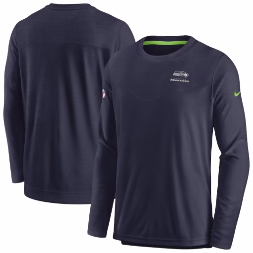 Seattle Seahawks Nike Sideline Lockup Performance Pullover Sweatshirt – Navy