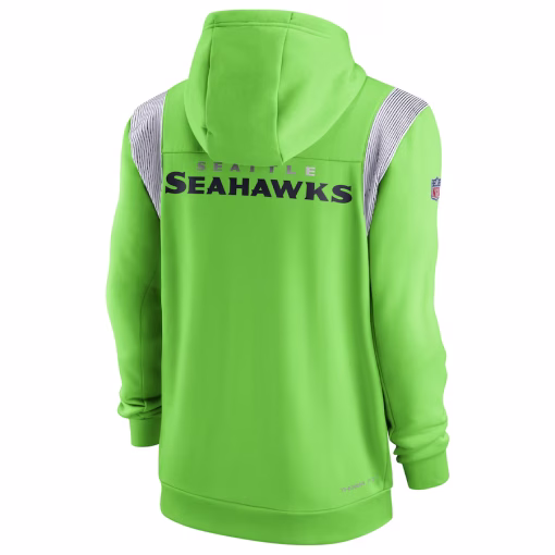 Seattle Seahawks Nike Performance Sideline Lockup Full-Zip Hoodie – Neon Green - Image 3