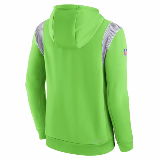 Seattle Seahawks Nike Sideline Athletic Stack Performance Pullover Hoodie – Neon Green - Image 3