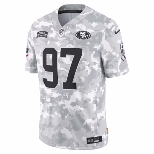 Nick Bosa San Francisco 49ers Nike 2024 Salute to Service Limited Jersey – Arctic Camo - Image 2