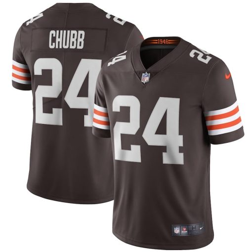 Nick Chubb Cleveland Browns Nike Vapor Limited Jersey – Brown