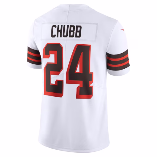 Nick Chubb Cleveland Browns Nike 1946 Collection Alternate Vapor Limited Jersey – White - Image 3