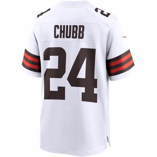 Nick Chubb Cleveland Browns Nike Game Jersey – White - Image 3