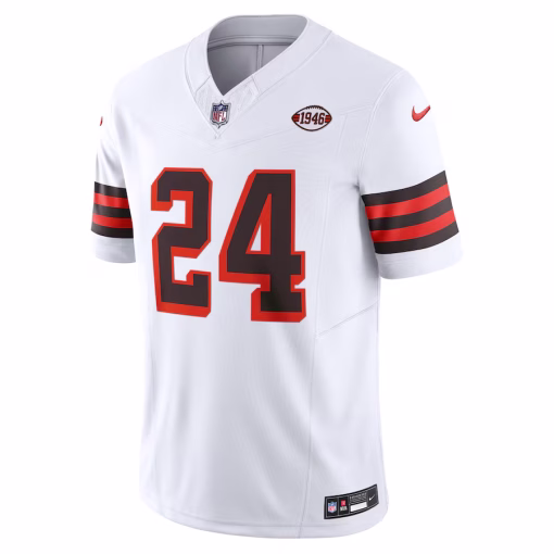 Nick Chubb Cleveland Browns Nike Vapor F.U.S.E. Limited Jersey – White - Image 2