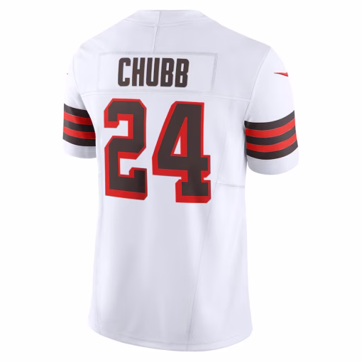 Nick Chubb Cleveland Browns Nike Vapor F.U.S.E. Limited Jersey – White - Image 3