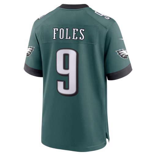 Men’s Philadelphia Eagles Nick Foles Nike Midnight Green Team Retired Player Game Jersey - Image 3