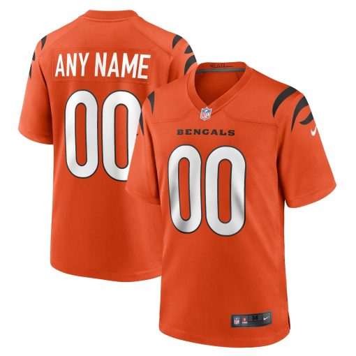 Cincinnati Bengals Nike Alternate Game Custom Jersey – Orange