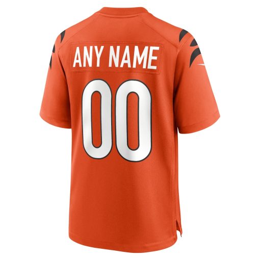 Cincinnati Bengals Nike Alternate Game Custom Jersey – Orange - Image 3