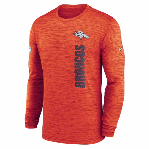 Denver Broncos Nike 2024 Sideline Velocity Performance Long Sleeve T-Shirt – Orange - Image 2