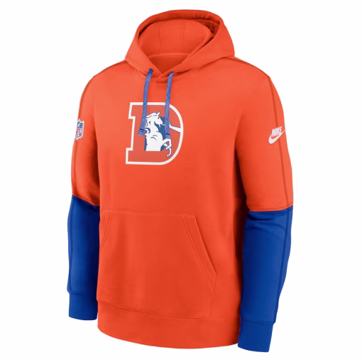 Denver Broncos Nike Alternate Logo Club Pullover Hoodie – Orange - Image 2