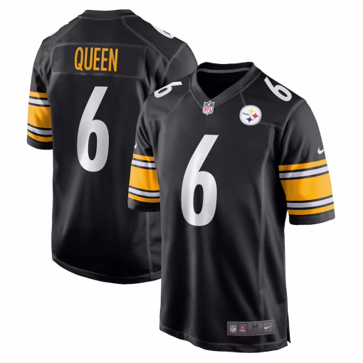 Men’s Pittsburgh Steelers Patrick Queen Nike Black Game Player Jersey