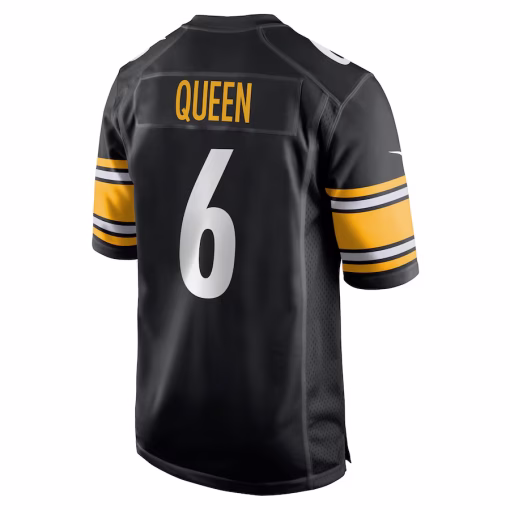 Men’s Pittsburgh Steelers Patrick Queen Nike Black Game Player Jersey - Image 3