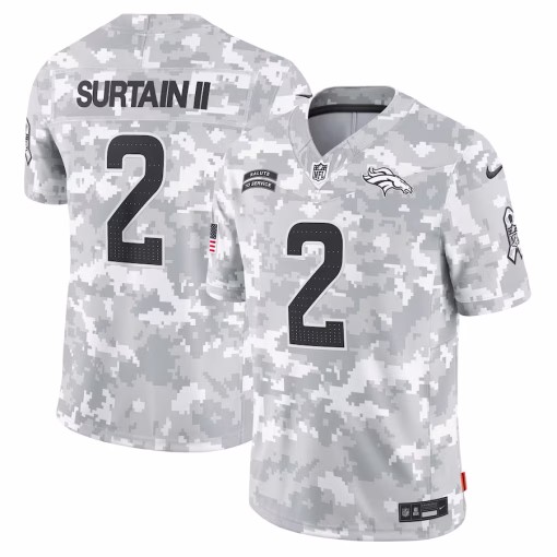 Patrick Surtain II Denver Broncos Nike 2024 Salute to Service Limited Jersey – Arctic Camo