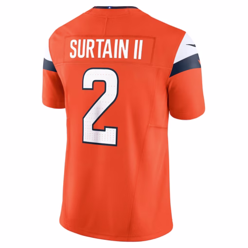 Patrick Surtain II Denver Broncos Nike Mile High Collection Vapor F.U.S.E. Limited Jersey – Orange - Image 2