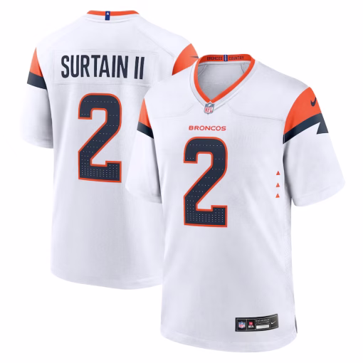 Patrick Surtain II Denver Broncos Nike Mile High Collection Game Jersey – White