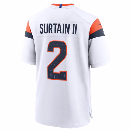 Patrick Surtain II Denver Broncos Nike Mile High Collection Game Jersey – White - Image 3