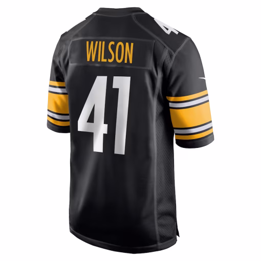 Men’s Pittsburgh Steelers Payton Wilson Nike Black Game Jersey - Image 3