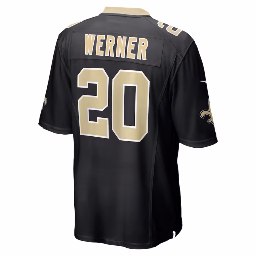Pete Werner New Orleans Saints Nike Game Jersey – Black - Image 3