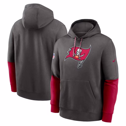 Tampa Bay Buccaneers Nike 2024 Sideline Club Pullover Hoodie – Pewter