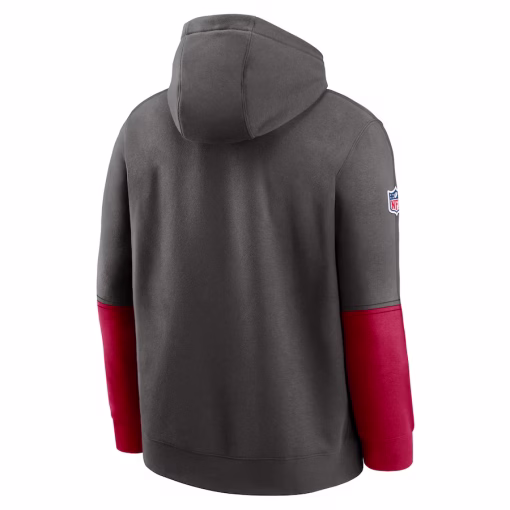 Tampa Bay Buccaneers Nike 2024 Sideline Club Pullover Hoodie – Pewter - Image 3