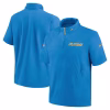Los Angeles Chargers Nike 2024 Sideline Coach Short Sleeve Half-Zip Hoodie Jacket – Powder Blue