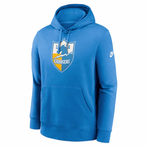 Los Angeles Chargers Nike Rewind Club Logo Pullover Hoodie – Powder Blue - Image 2