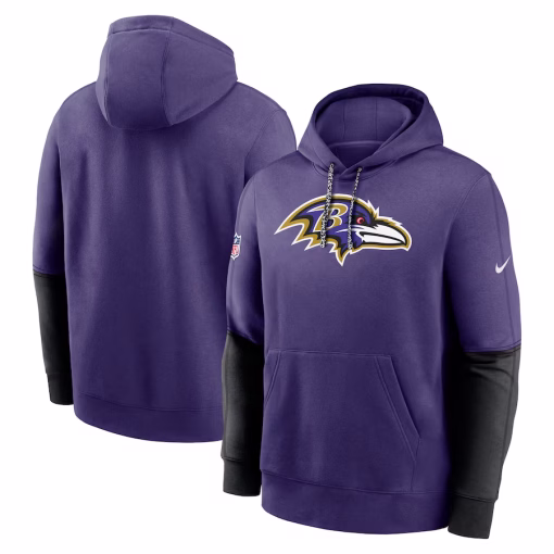Baltimore Ravens Nike 2024 Sideline Club Pullover Hoodie – Purple