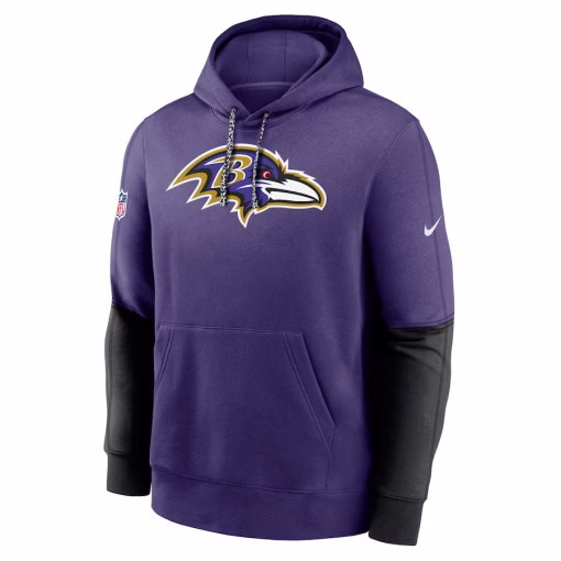 Baltimore Ravens Nike 2024 Sideline Club Pullover Hoodie – Purple - Image 2