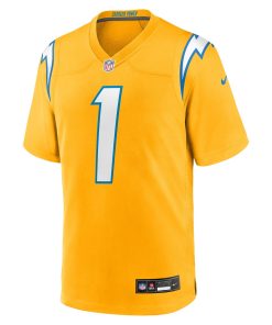 Alternative view of Quentin Johnston Los Angeles Chargers Nike Alternate Charger Power Game Player Jersey – Gold