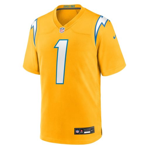 Quentin Johnston Los Angeles Chargers Nike Alternate Charger Power Game Player Jersey – Gold - Image 2